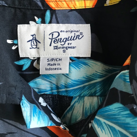 Original Penguin Blue Floral Cuban Collar Shirt, Alex Costa style - Picture 4 of 8